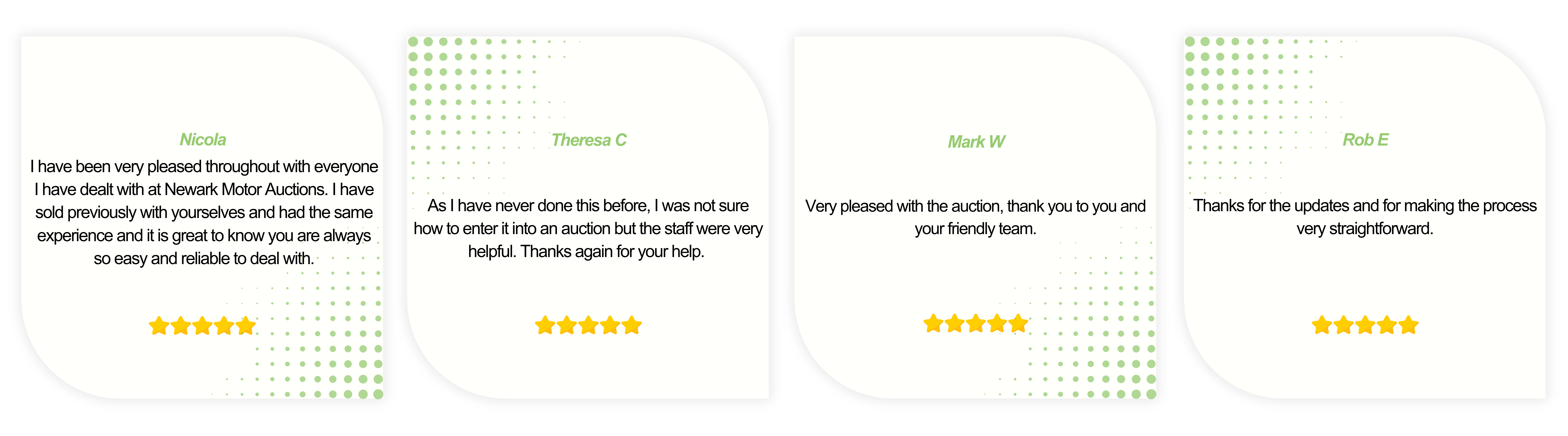 Testimonals from Satisfied Customers.